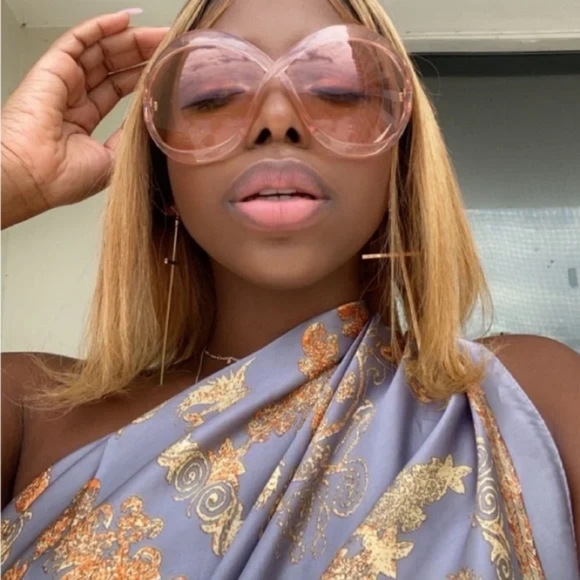 New - ? Original FORD Carine Cross-Bridge Acetate Butterfly Sunglasses - Pink main image 7